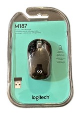 Logitech M187 Wireless Mini Mouse Black USB Nano Receiver Portable New & Sealed picture