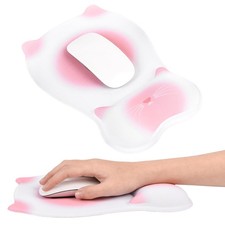 Ergonomic Mouse Pad with Wrist Rest,Cute Memory Foam Mousepad Pink picture