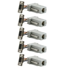 5x DB9 9-Pin Serial Female to RJ45 CAT5 8P8C Adapter Connector Extender Modular picture