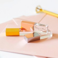 Gold Glass USB Flash Drive Engraved Wedding Gift USB Box Pendrive Custom picture