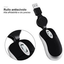 Retractable USB Mini Wired Mouse for Small Hands, Office, Travel, Gaming picture