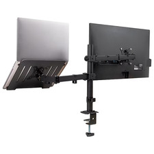 Mind Reader Adjustable Dual Arm Monitor and Laptop Desk Mount for 17