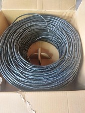 Hyperline Cat5e UTP Solid Bulk Ethernet Cable Black 24AWG CMR Riser ~18 lbs Part picture