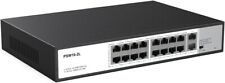 16 Port PoE+Switch w/2 Gigabit Uplink Ethernet Ports Unmanaged 300W 803.af/at picture