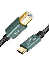 USB B to USB C 6.6 FT Printer Cable, MIDI Cable, Nylon Braided USB B to C Cord f picture