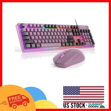 Wired RGB Gaming Keyboard & Mouse Combo - Ergonomic, Spillproof, Blackcurrant picture