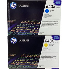 SET OF 2 Genuine HP 643A Q5951A Q5952A Toner Print Cartridges ~New picture