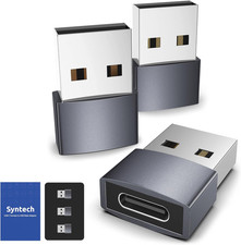 3pk Syntech USB C Female to USB Male Adapter Type C to USB a Converter - Gray picture