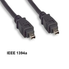 KNTK 6ft IEEE-1394a 4 to 4 Pin Cable Firewire 400Mbps iLINK DV PC Cord Black picture