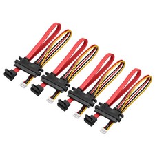 20cm PH2.0 4 Pin to SATA 7+15 Pin Power Cable, 4Pack 270 Degree SATA Right Angle picture