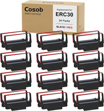 Replacement for ERC 30/34/38 B/R Ribbons 24 Pack,Black and Red(Individually S... picture
