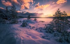 Landscape nature norway winter Custom Gaming Mat Desk picture