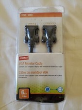 New Staples VGA Male - Male 15pin Cable Cord Monitor to Computer Video 6ft Black picture