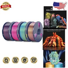 Amazing 4KG Quad Color Silk PLA Filament 1.75mm - 4x 1KG Spools, Dynamic Visuals picture