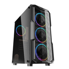 Case Gaming PC Computer Midi Tower ATX ITX M-ATX Acrylic USB 3.0 Black picture