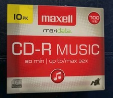 Maxell 10PK CD-R Music Recording 32x 80 Min 700 MB Compact Disc - FAST SHIPPING picture
