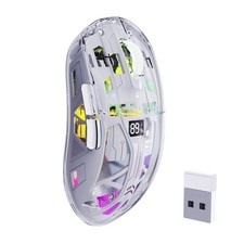 A2 Transparent Wireless Gaming Mouse Dual Mode BT 5.0/2.4G Silent RGB White picture