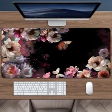 Large Floral and Butterfly Design Gaming Mouse Pad - Non-slip, Durable, Washab picture