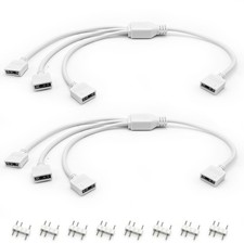 2PCS White ARGB Spliter Cables, 5V 3-Pin Addressable RGB 1-to-3 Y Spliter Cab... picture