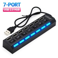 7-Port Adapter USB Hub Hi-Speed Splitter Data Charger Sync USB 2.0 PC Mac Laptop picture