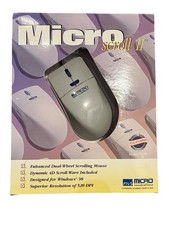 Micro Scroll II Dual Wheel Scrolling Mouse PS2 Connector and Adapter & Diskette picture