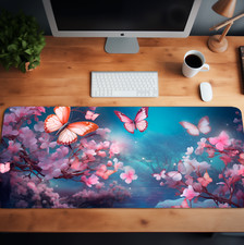 Butterfly Mouse pad - Aesthetic, Cute, Realistic Image, Pink Mousepad. picture