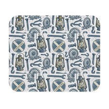 Vintage Railroad Lantern Pattern Mouse Pad | Train Crossing Tools picture