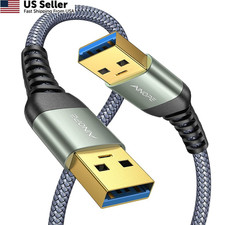 6.6ft USB 3.0 Cable Male to Male A to A High Speed Braided Cord for Hard Drive picture