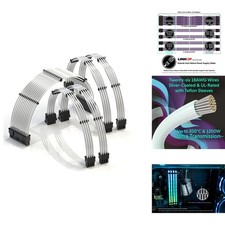 LINKUP ATX 24-Pin PSU Extension Cable 30cm Silver picture