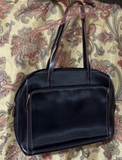 LODIS BEAUTIFUL LEATHER BLACK WITH RED TRIM LAPTOP BRIEFCASE picture