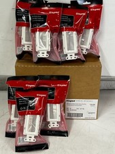 7 Legrand On-Q 1-Gang White Single Cable Access Strap Brush Standard Wall Plates picture