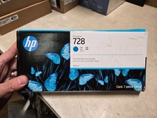 Genuine HP 728 F9K17A 300ml Cyan Ink Cartridge 2028 OEM SEALED IN PLASTIC picture