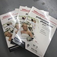 Office Depot Professional Photo Paper gloss 75Sheets sealed 3packs ships free s8 picture