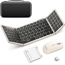 Samsers Foldable Keyboard and Mouse, Bluetooth Combo, 2.4G + BT5.0 x 2, Full Siz picture
