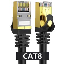 Dacrown Cat 8 Ethernet Cable 50 ft Black 40Gbps 2000MHz Shielded RJ45 Copper picture