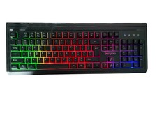 Periphio Rainbow Light Up Keyboard Corded Gaming Soft touch keyboard picture