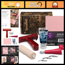 Block Printing Starter Kit - Ink, Brayer, Lino Handle, Cutters & Speedy-Carve picture