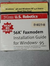 3Com US Robotics 56K Faxmodem Installation Guide Disk Windows 95 98 NT 4.0 picture
