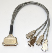 AMP 4 x DB-9 Female to DB-36 Male Cable, 2 foot *Used* picture