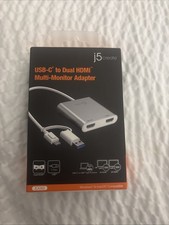 J5 Create USB-C To Dual HDMI Multi-Monitor Adapter New In Box JCA365 picture