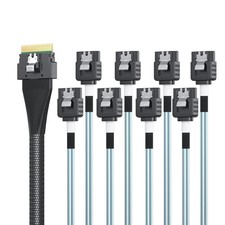 SlimSAS 8i to 8xSATA Cable, SFF-8654 Host/RAID to SATA Target, Suitable for Serv picture