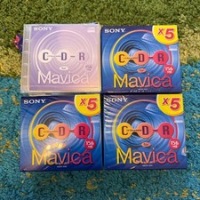 4-SONY 156MB RECORDABLE COMPACT DISC-5 PACKS-CD-R-MAVICA CAMERAS 5MCR-156A picture