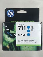 GENIUNE HP 711 Cyan 3-pack CZ134A Inkjet Cartridges DATED 6/2021 picture
