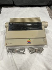 Apple ImageWriter II Dot Matrix Printer Powers On with Cords Adapter Untested picture