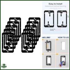 Low Voltage Mounting Bracket 10-Pack Adjustable Black Wall Plate picture