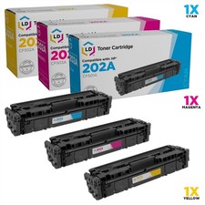 LD Compatible Replacements for HP 202A Set of 3 Toners: Cyan, Magenta & Yellow picture
