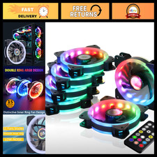 6-Pack 120MM RGB LED PC Cooling Fans with Remote Control for Computer Case, CPU picture