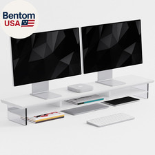 Dual‑Tier Monitor Stand for Modern Desk Setup – Minimalist Wooden and Metal Rise picture