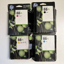 4 Pack Oem HP 88XL Ink Set Cartridge Set 88 XL color Black Retail Box Exp 11-12 picture