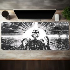 1 Large Electronic Sports Game Mouse Pad, Black and White Skull Radiation Patt picture